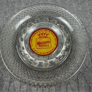 Vintage Western Motels Clear Glass Ashtray Best Western
